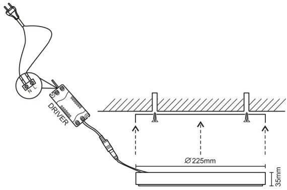 Plafoniera LED LED/18W/230V 4000K diametro 22,5 cm