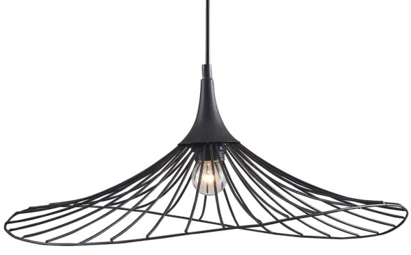 Lampadario a sospensione con filo ARIELLE 1xE27/20W/230V diametro 50 cm nero