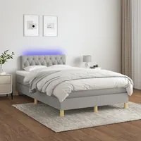 Letto a Molle Materasso e LED Grigio Chiaro 120x200 cm Tessuto cod mxl 63471