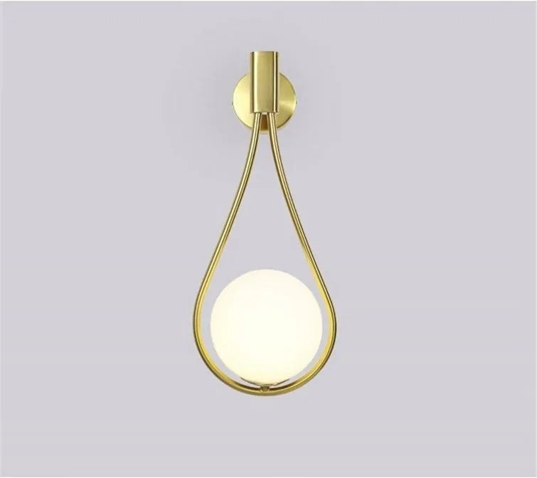 LAMPADA DA PARETE VETRO PALLA GOLD APP603-1W
