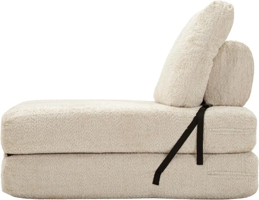 Poltrona bianca allungabile con rivestimento in bouclé Faster – Mauro Ferretti