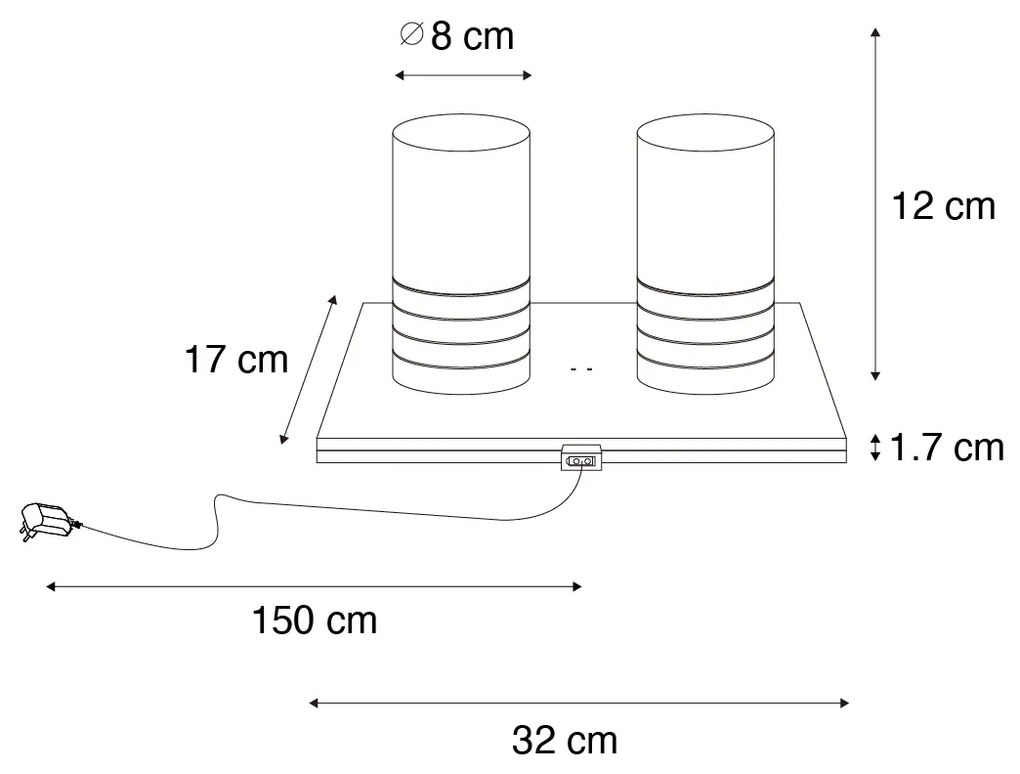 Set di 2 lampade da tavolo bronzo scuro RGBW ricaricabili - Alessia