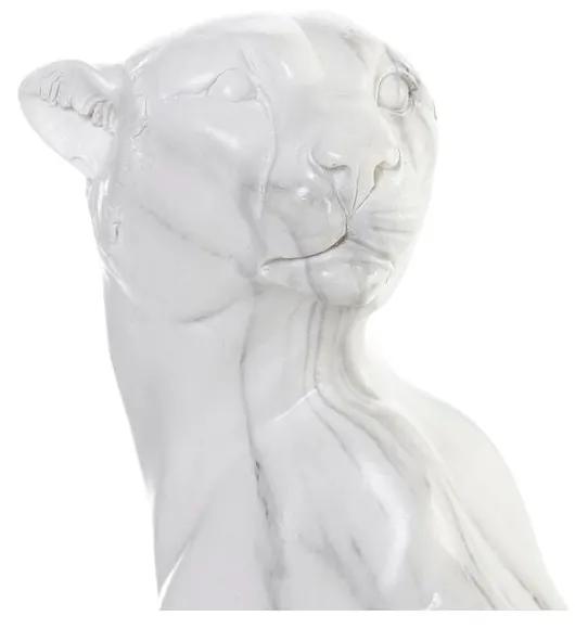 Statua Decorativa DKD Home Decor Grigio Bianco Leopardo Resina Marmo (25 x 18 x 41 cm)