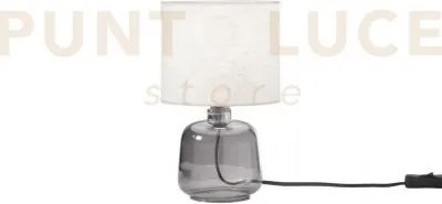 Lume emerald grigio in vetro con paralume in tessuto 1 luce attacco...