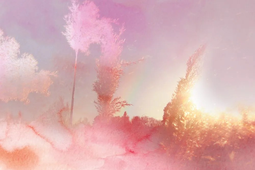 Carta da parati – Atmosfera autunnale in rosa