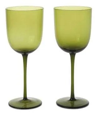 Ferm Living - Host White Wine Glasses Set of 2 Moss Green ferm LIVING