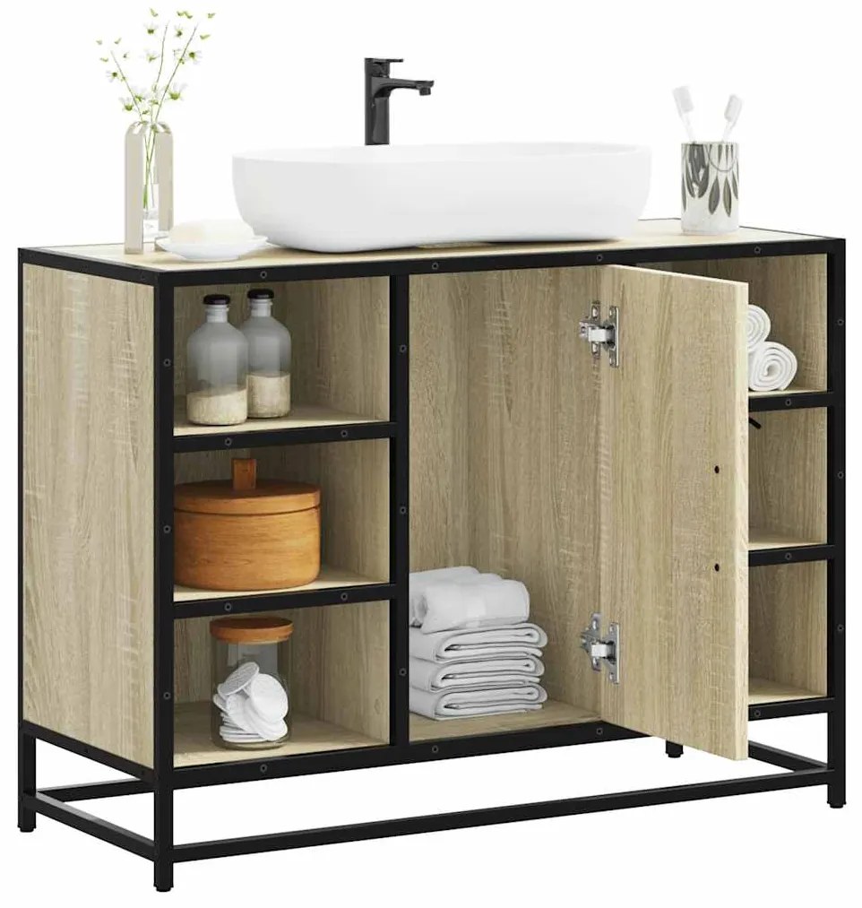 Mobile Lavabo Bagno Rovere Sonoma 60x30x60 Cm Legno Multistrato /