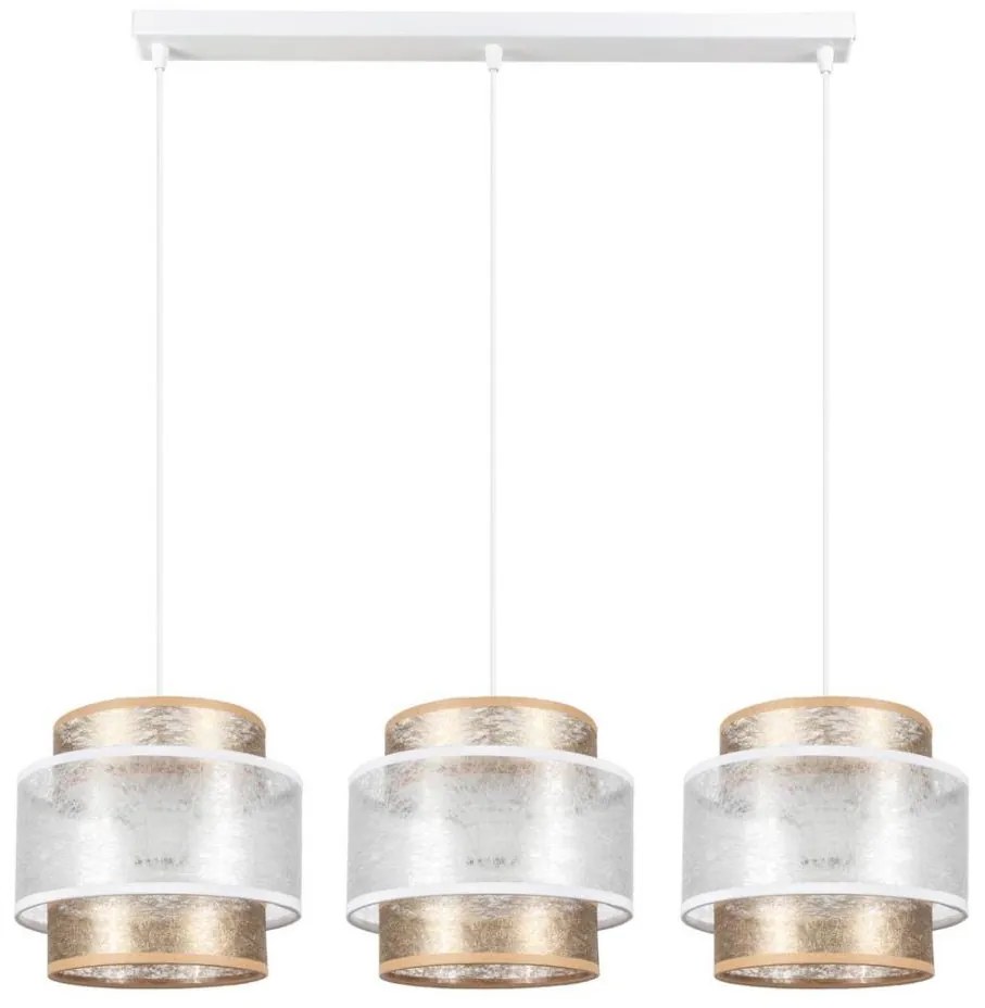 Lampadario a sospensione con filo GABI 3xE27/60W/230V oro/bianco
