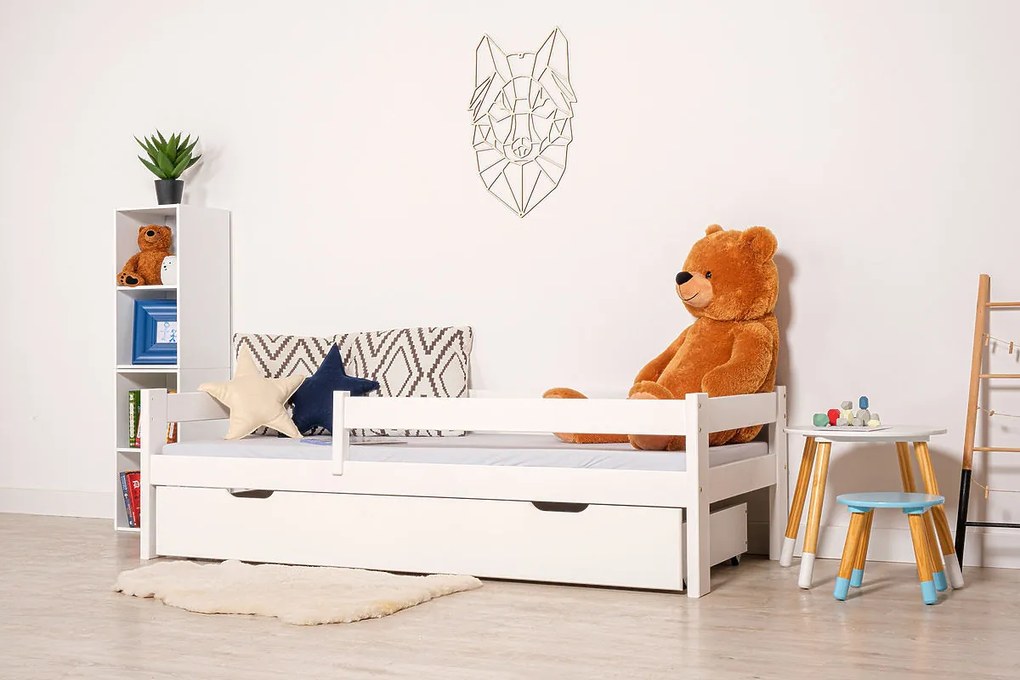 Letto per bambini Paul con barriera - bianco - letto senza spazio di archiviazione 140x70 cm
