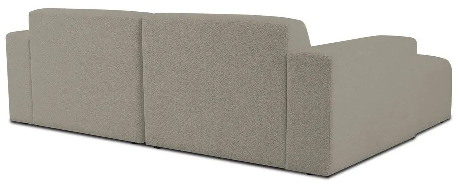 Divano angolare marrone chiaro in tessuto bouclé (angolo sinistro) Roxy - Scandic