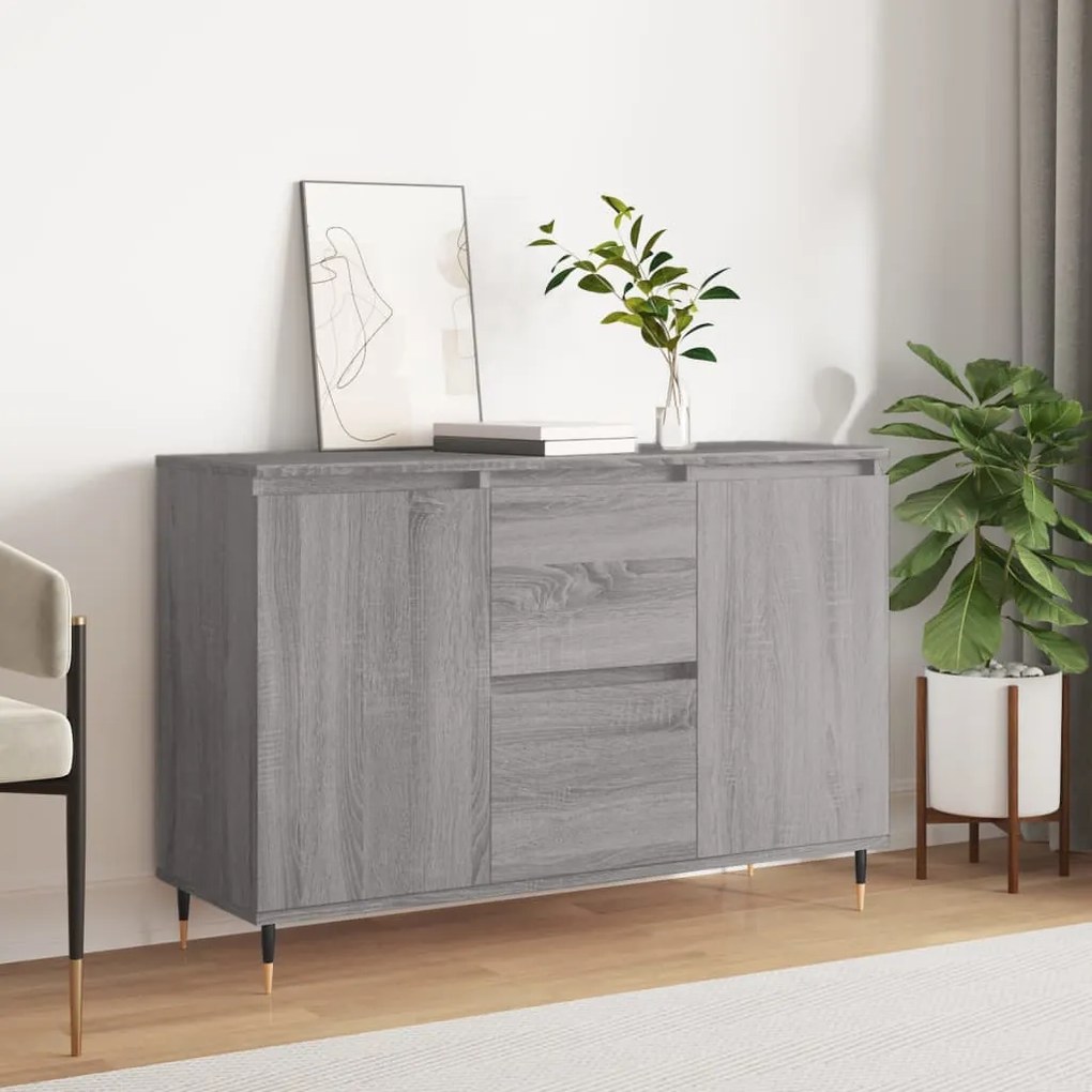 Credenza grigio sonoma 104x35x70 cm in legno multistrato