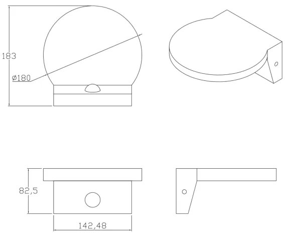 LED Applique da esterno con sensore TESA LED/10W/230V IP54 nero