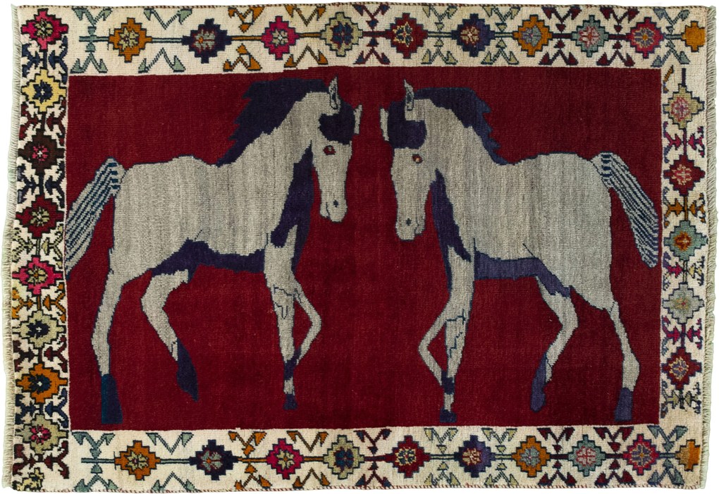 Gabbeh Tappeto 110 x 150 Rosso (Iran) Annodato A Mano