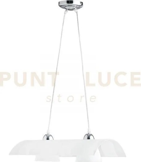 Lampadario a sospensione zebrata bianca 2 luci attacco e27 50x33x12...
