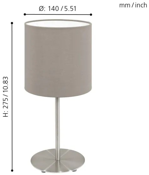 Eglo 95726- Lampada da tavolo PASTERI 1xE14/40W/230V