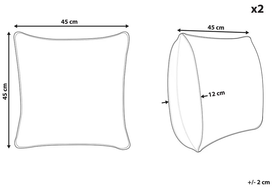 Set di 2 cuscini con stampa di orso 45 x 45 cm arancione WARANASI Beliani