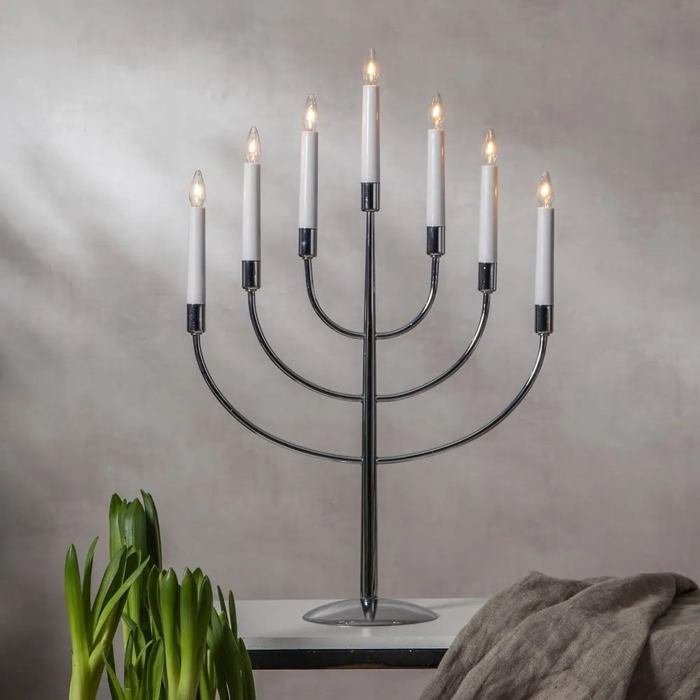 Decorazione natalizia luminosa argentata con alimentazione a corrente Titus – Star Trading