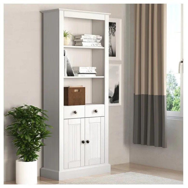 Libreria in legno di pino bianco 181x31 cm Mille - Støraa