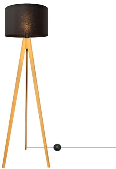 Lampada con piedistallo ALBA 1xE27/15W/230V nero/quercia