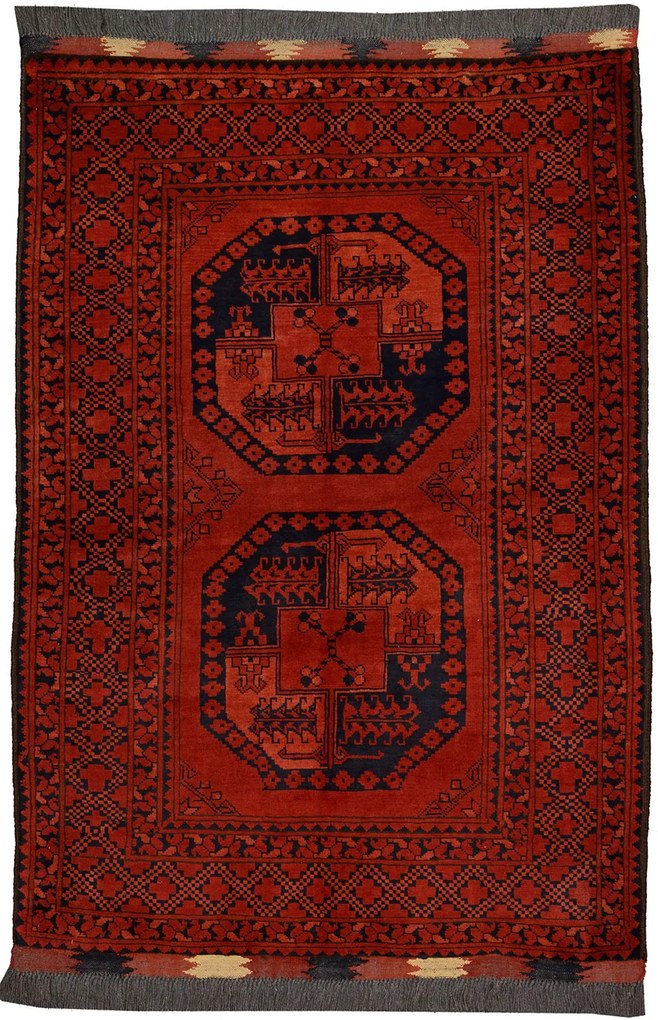 Afghan Tappeto orientale 100 x 150 Rosso (Afghanistan) Annodato A Mano