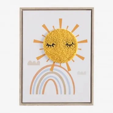 Quadro Decorativo Con Texture Tessile (30x40 Cm) Jamie Kids Multicolore Soft - Sklum