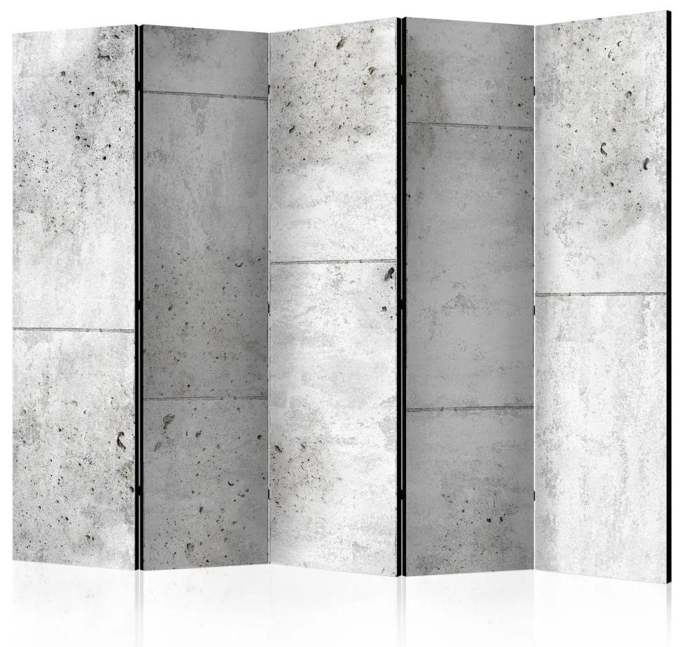 Paravento Concretum murum II - texture che imita scale di cemento urbano grigio
