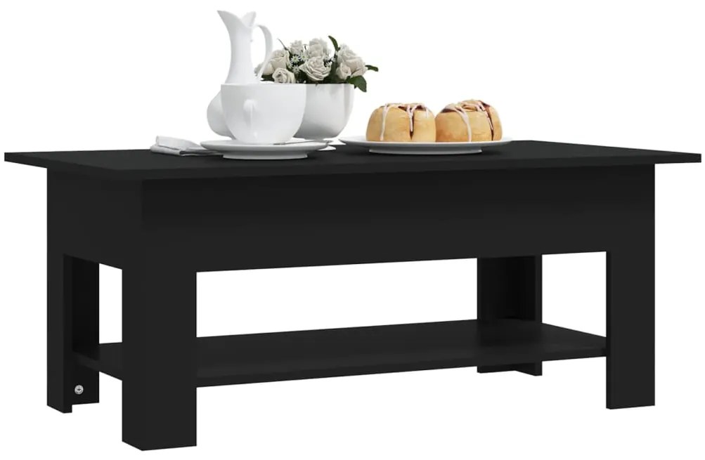 Tavolino da salotto nero 102x55x42 cm in truciolato