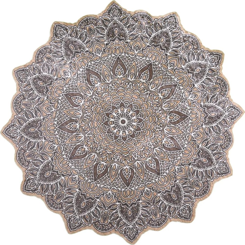 Tappeto Makissa, ⌀ 100 cm Kahve - Vitaus