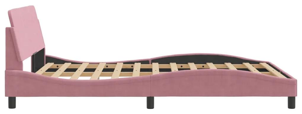 Giroletto con testiera rosa 140x200 cm in velluto