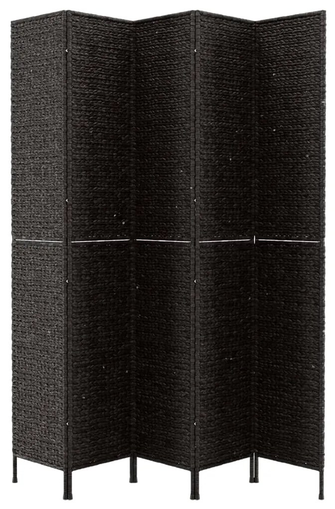 Divisorio ambienti 5pannelli nero 205x180cm giacinto d'acqua