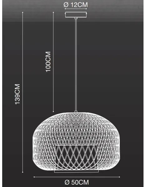 Nordlux - Lampadario a sospensione con filo HISOKA 1xE27/40W/230V nero/bambù