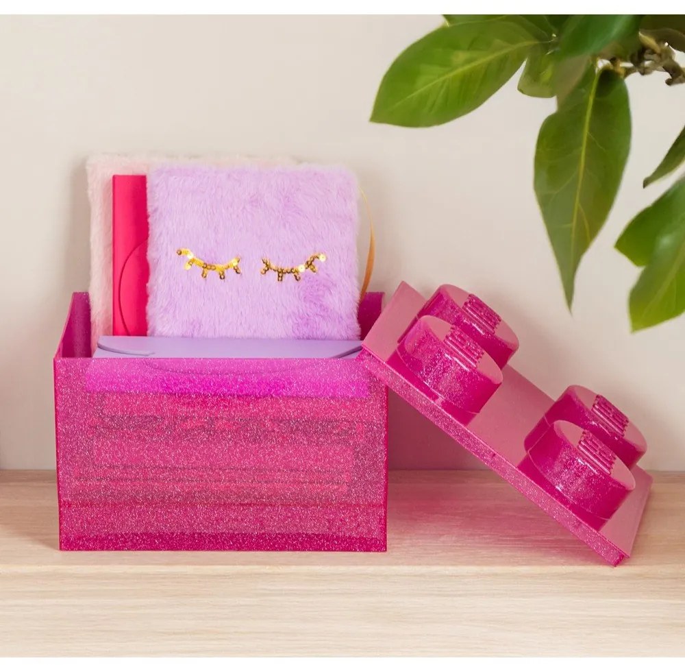 Scatola per bambini rosa in plastica 25x25x18 cm – LEGO®