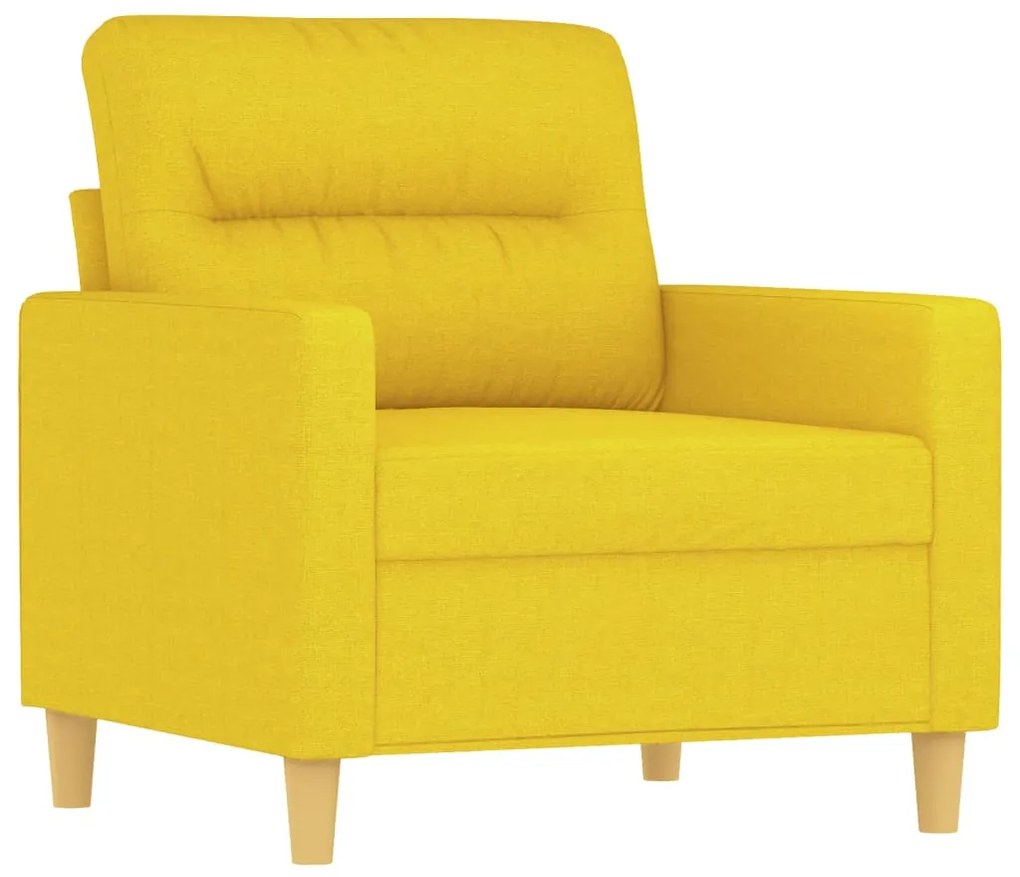 Poltrona giallo chiaro 60 cm in tessuto