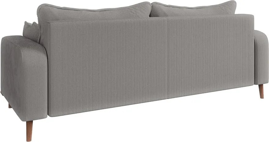 Divano grigio chiaro in velluto a coste 220 cm Beata - Ropez