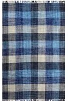 Tappeto moderno sacramento, stile kilim, 100% cotone, blu, 110x60cm