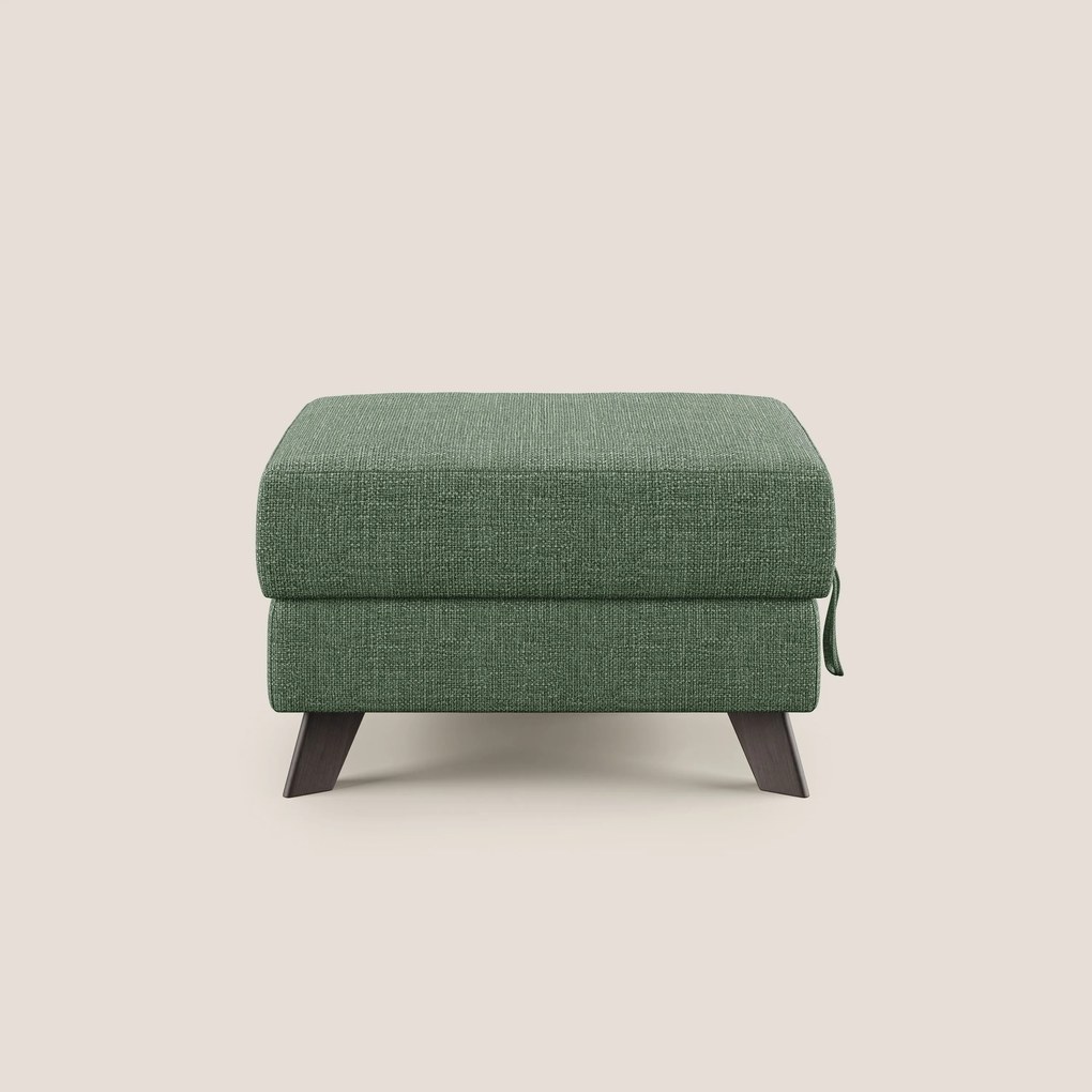 Moon Pouf contenitore e piedini alti in tessuto morbido ad intreccio soft-touch impermeabile T06