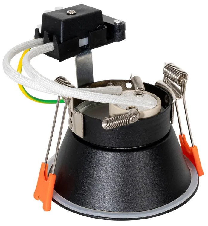 Set di 6 Faretti da Incasso Moderni Neri con Oro GU10 50mm IP44 - Dept
