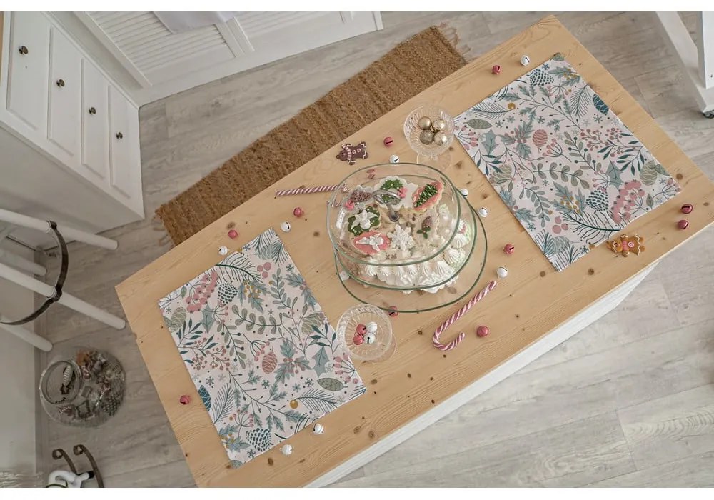 Tovagliette di stoffa natalizie in set da 2 45x35 cm Pastel Christmas - Butter Kings