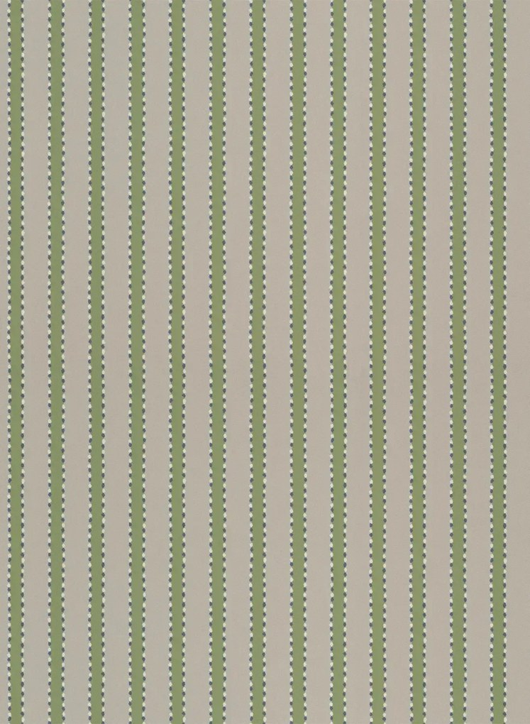 Långelid / von Brömssen Carta da parati Stitched Stripe - Leaf Green