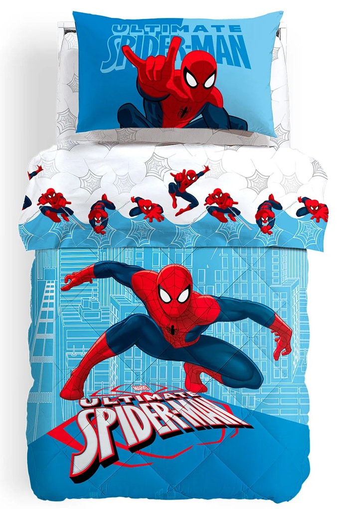 Trapunta Singolo Spider man city Marvel, in cotone CALEFFI