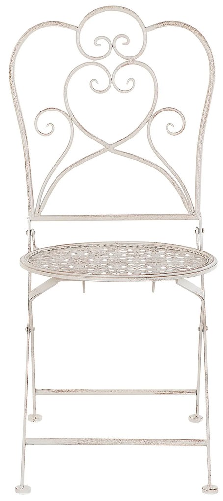 Set da balcone di un tavolo e due sedie beige/bianco sporco TRIESTE Beliani