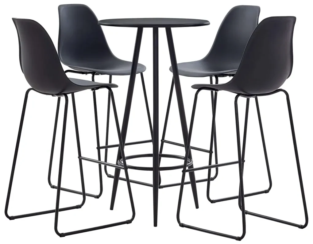 Set da bar 5 pz in plastica nero