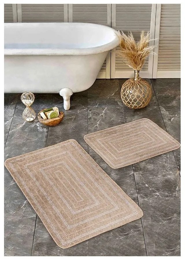 Tappetini da bagno marroni in set da 2 pezzi 60x100 cm - Mila Home