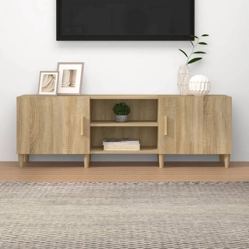 Mobile Porta Tv Rovere Sonoma 150x30x50 Cm Legno Multistrato /