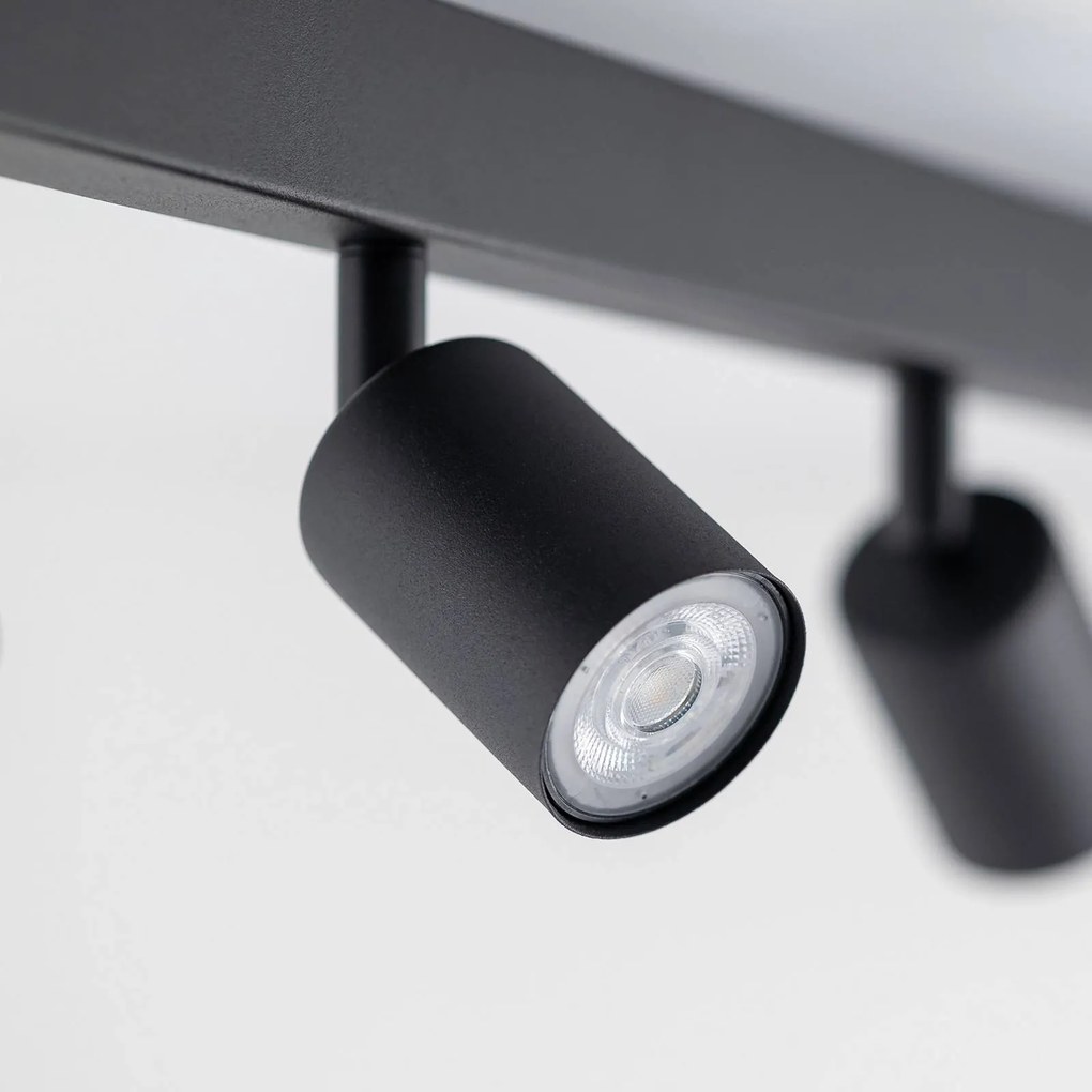 Faretto da soffitto Top, nero, 127 cm, a 6 luci, metallo, GU10 Top TK Lighting, dimmerabile, Nero, Soggiorno / Sala da pranzo, Metallo, Moderno, Faretto alogeno