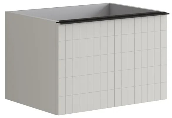 Mobile da bagno sotto lavabo Pixel grid grigio laccato opaco L 60 x H 40 x P 45.5 cm 2 cassetti, lavabo non incluso