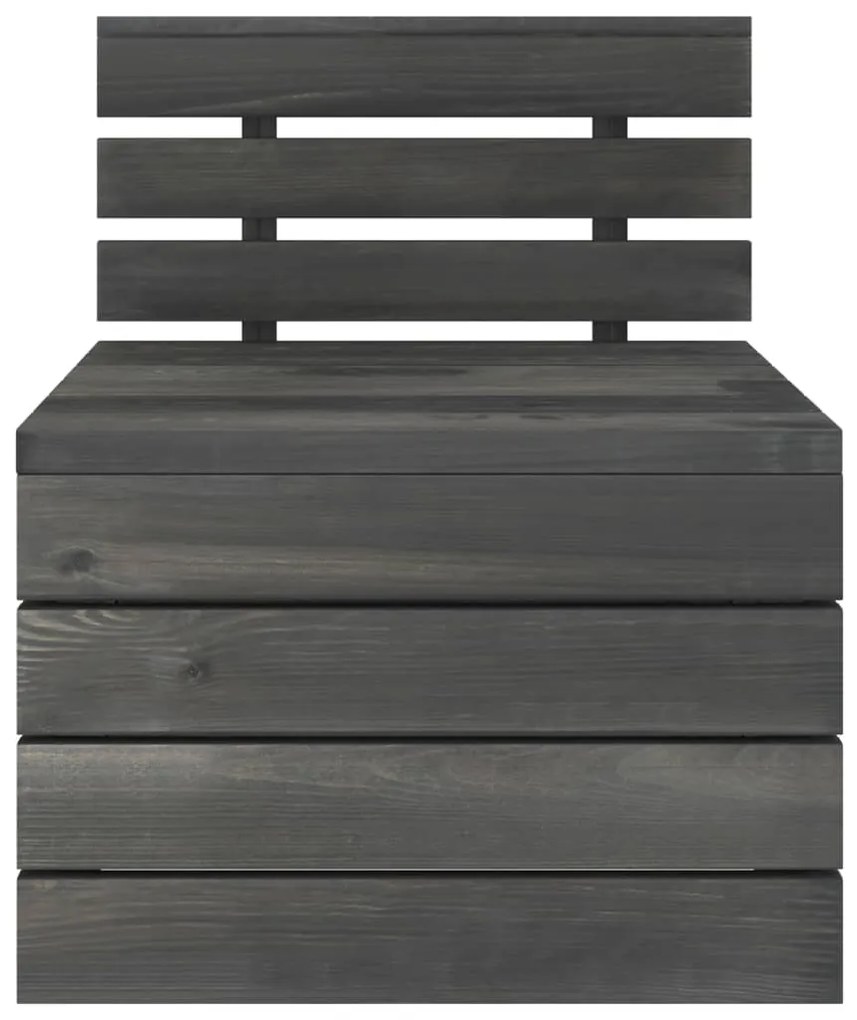 Set Divani da Giardino su Pallet 3 pz Legno Pino Grigio Scuro