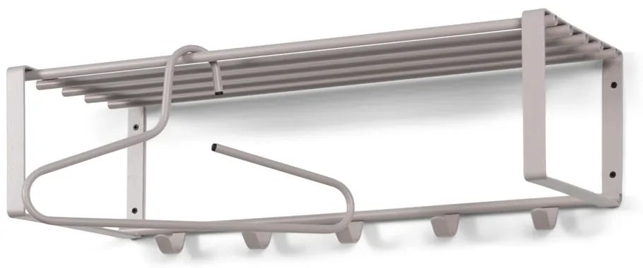 Attaccapanni da parete grigio tortora in metallo con scaffale 70 cm Rex – Spinder Design