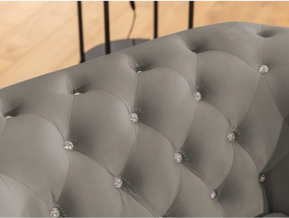 Divano angolare grigio allungabile (con penisola a sinistra/a L) con rivestimento in velluto York Blik – Ropez