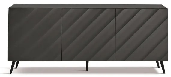 Madia 180 cm in legno Antracite 3 ante e 5 piedini - KALLA